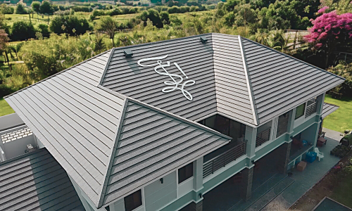 Solar roof ventilator on a residential roof